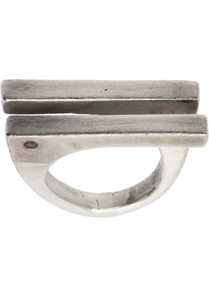 title of work Double Bar Ruby Ring