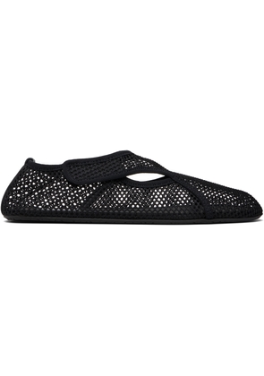ALAÏA Black Fishnet Ballerina Flats