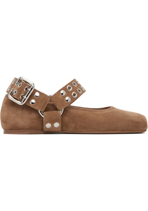 ALAÏA Brown Biker Ballerina Flats