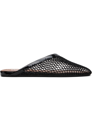ALAÏA Black Fishnet Flat Mules