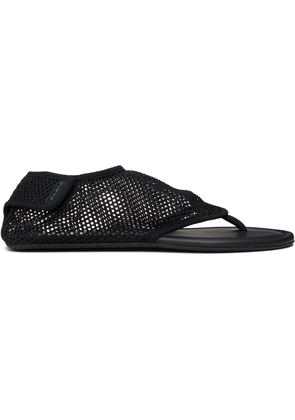 ALAÏA Black Thong Fishnet Sandals