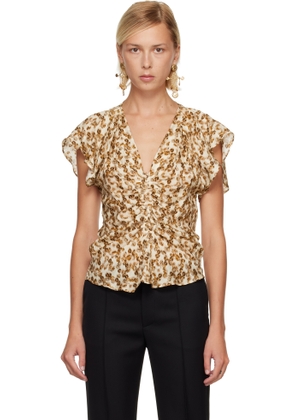 Isabel Marant Tan & Off-White Lonea Blouse