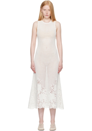 Erdem White Sleeveless Midi Dress
