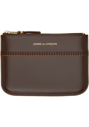 COMME des GARÇONS WALLETS Brown Triple Stitch Pouch