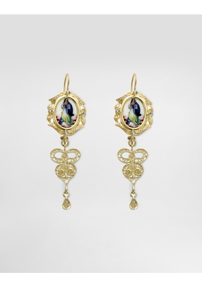 Dolce & Gabbana Sicily Earrings 18-carat Yellow Gold And Colorless Sapphires - Woman Earrings Gold Metal Onesize