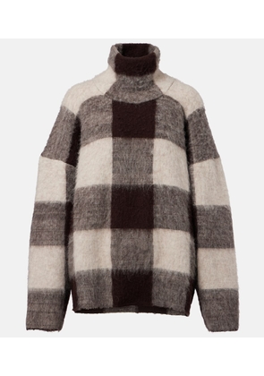 Proenza Schouler Kai checked alpaca-blend turtleneck sweater