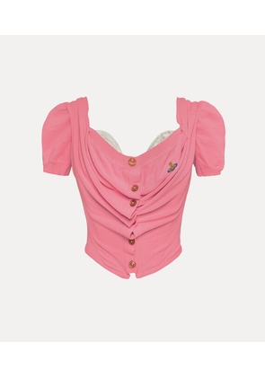 Vivienne Westwood Bea Corset Cardigan Org. Mako' Cotton Petunia-pink 42 Women