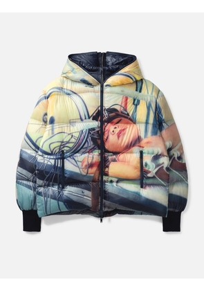 UC2E4203 Allover Print Zip Front &amp; Back Down Jacket