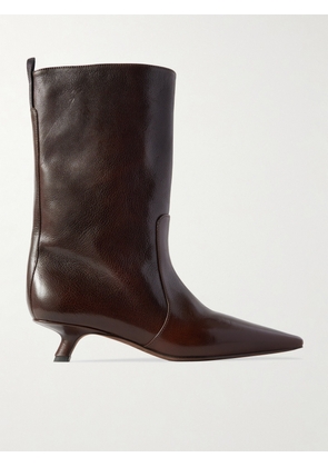 Brunello Cucinelli - Bead-embellished Leather Ankle Boots - Brown - IT36,IT36.5,IT37,IT37.5,IT38,IT38.5,IT39,IT39.5,IT40,IT40.5,IT41