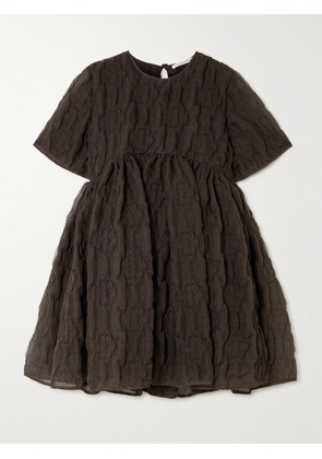 Cecilie Bahnsen - Britney Tie-back Matelassé Mini Dress - Brown - UK 6,UK 8,UK 10,UK 12,UK 14