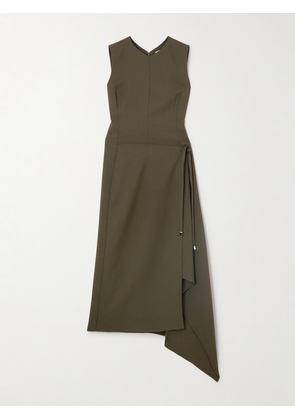 Tory Burch - Asymmetric Twill Wrapdress - Green - US0,US2,US4,US6,US8,US10,US12,US14