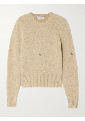 JW Anderson - Embroidered Merino Wool And Mohair-blend Sweater - Neutrals - xx small,x small,small,medium,large,x large,xx large
