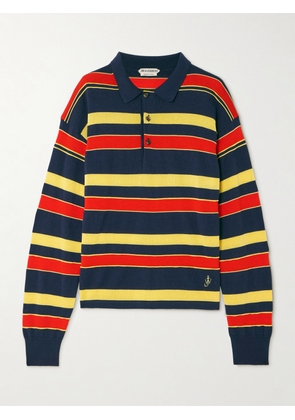 JW Anderson - Embroidered Striped Cotton And Wool-blend Polo Shirt - Multi - xx small,x small,small,medium,large,x large,xx large