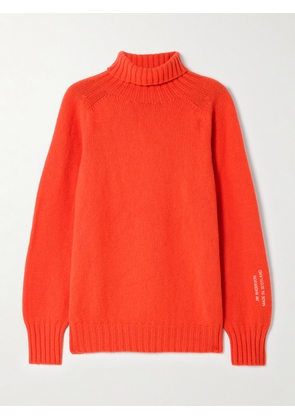 JW Anderson - Embroidered Merino Wool Turtleneck Sweater - Orange - xx small,x small,small,medium,large,x large,xx large