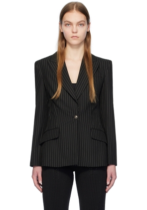 Versace Jeans Couture Black Pinstripe Blazer