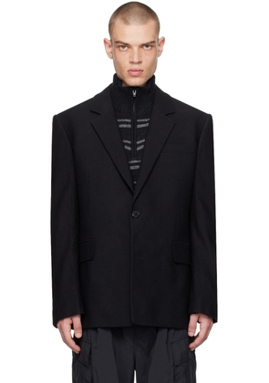 Juun. J Black Single-Breasted Blazer