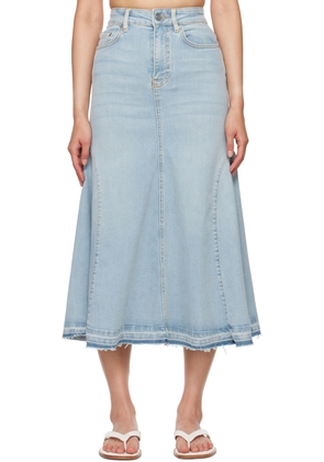 GANNI Blue Gusset Denim Midi Skirt