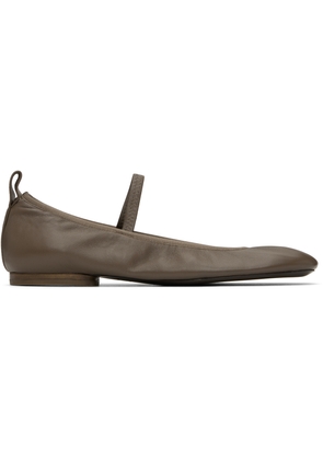 LEMAIRE Taupe Square Flat Ballerina Flats