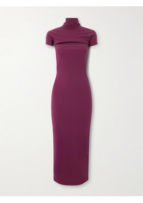 Alaïa - Stretch-jersey Turtleneck Midi Dress - Burgundy - FR 34,FR 36,FR 38,FR 40,FR 42,FR 44