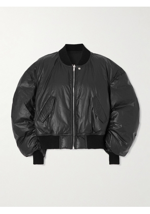 Rick Owens - Cal Coated Cotton-blend Bomber Jacket - Black - IT40,IT42,IT44,IT46,IT48