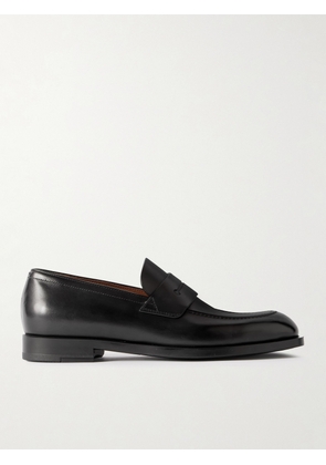 Zegna - New Classic Flex Glossed-Leather Penny Loafers - Men - Black - UK 7