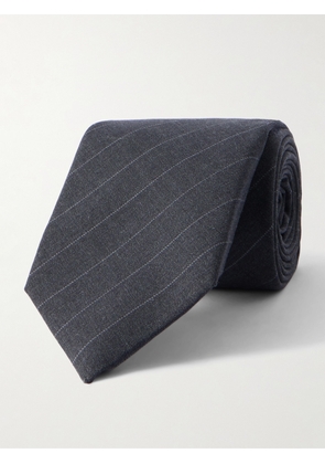 Kiton - 8cm Striped Wool-Gabardine Tie - Men - Gray