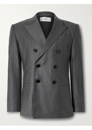 AMI PARIS - Double-Breasted Wool Suit Jacket - Men - Gray - IT 46