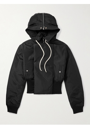 DRKSHDW By Rick Owens - Alice Cropped Padded Nylon-Canvas Hooded Bomber Jacket - Men - Black - S