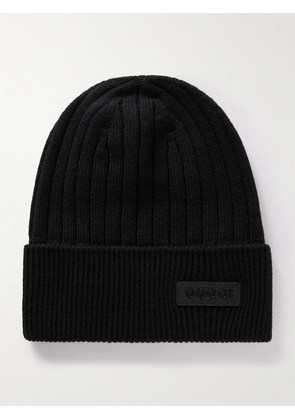 Gucci - Logo-Appliquéd Ribbed Wool Beanie - Men - Black - S