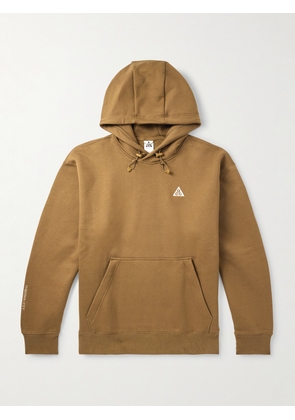 Nike - ACG Tuff Fleece Oversized Logo-Embroidered Cotton-Blend Therma-FIT Hoodie - Men - Brown - S
