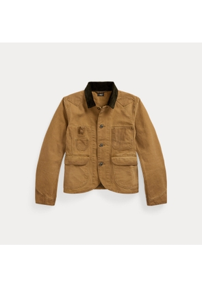 Corduroy-Collar Canvas Jacket