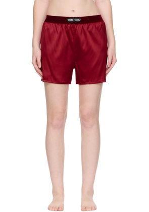 TOM FORD Red Stretch Silk Satin Boxer Shorts