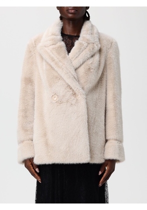 Fur Coat TWINSET Woman color Natural