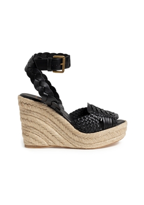 Castañer - Castañer x Altuzarra Aria Leather Wedges - Black - IT 36 - Moda Operandi