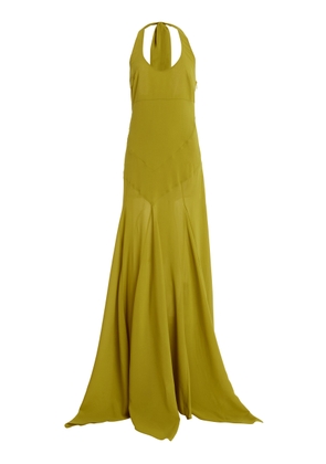 SIEDRÉS Exclusive Raye Scarf-Detailed Midi Halter Dress - Moda Operandi