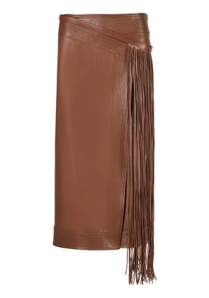 Johanna Ortiz Winter Scents Leather Midi Wrap Skirt - Moda Operandi