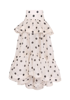 Zimmermann Crush Tiered Linen-Silk Maxi Skirt - Moda Operandi