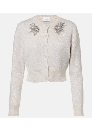 Erdem Embellished cropped alpaca-blend cardigan