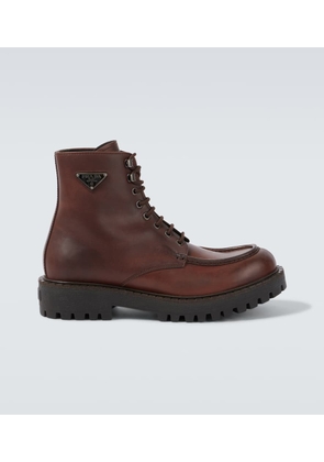 Prada Leather lace-up boots