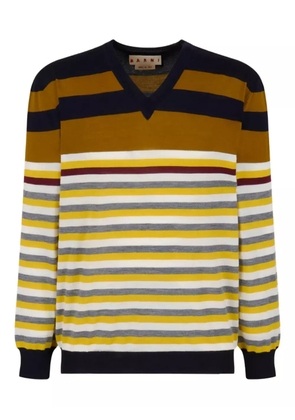 Marni striped V-neck sweater - Yellow