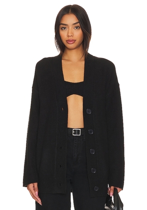 Camila Coelho Trista Oversized Cardigan in Black. Size M. Also in S, XS.