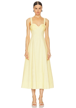 Clea Carla Embroidered Longline Dress in Yellow. Size S. Also in XS.