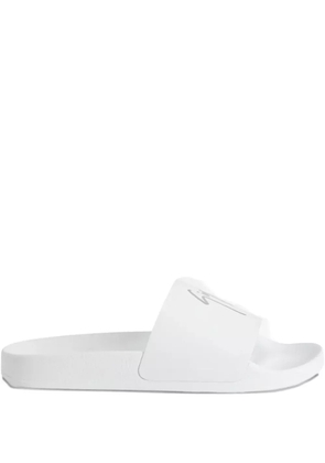 Giuseppe Zanotti Brett logo-embellished leather slides - White