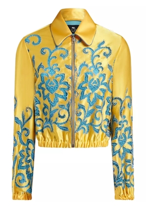 ETRO embroidered cropped bomber jacket - Yellow