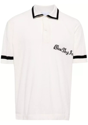 BLUE SKY INN logo-embroidered knitted polo shirt - White