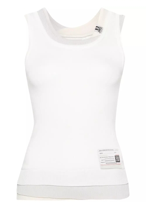 Maison MIHARA YASUHIRO logo-patch layered tank top - White