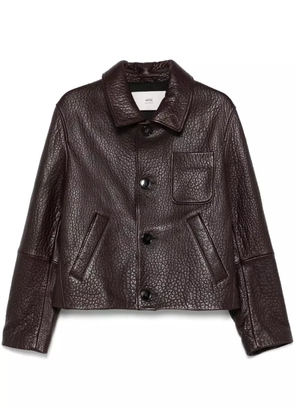 AMI Paris leather jacket - Brown