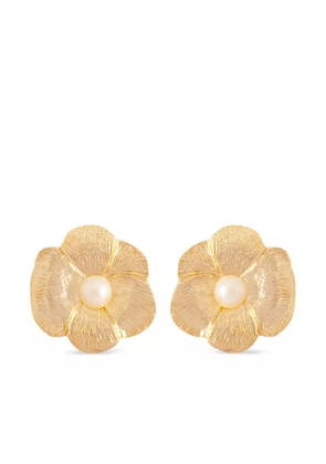 Susan Caplan Vintage 1980s floral stud earrings - Gold