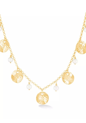DOWER AND HALL white pearl and disc collar necklace - Gold