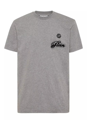 Philipp Plein logo-embroidered T-shirt - Grey